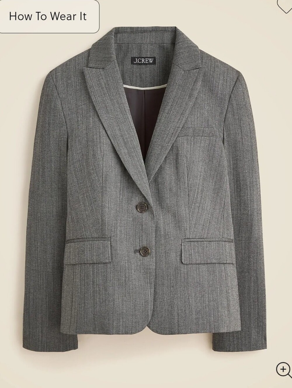 NWT J.Crew Tall École blazer in Italian studio wool blend Sz 10T $268 Grey